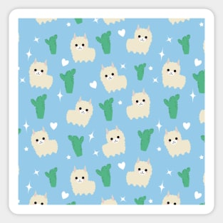 Pastel llama cactus pattern Sticker